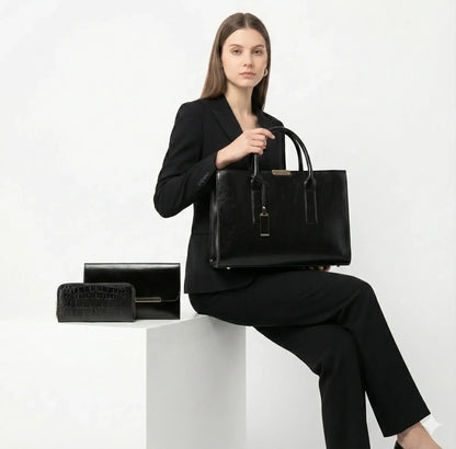 Leather Set Bag + 2 Wallets - Zayna